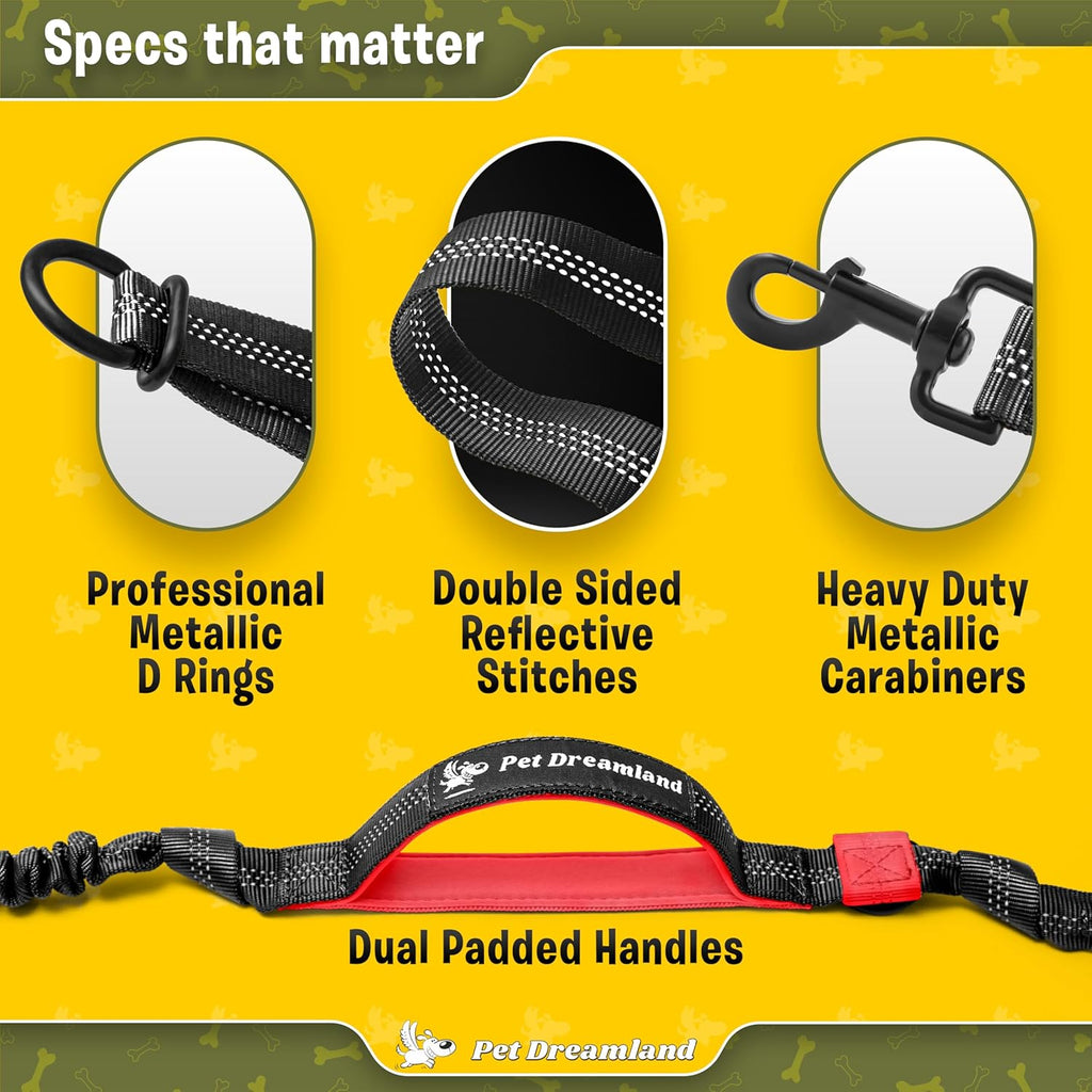 Exquisite Double Dog Leash for Large Dogs | Hands Free Dog Leash 2 Dogs | Waist Dog Leash for Large Dogs | Two Dog Leash for Large Dogs | Leash for Big Dogs | Hands Free Running Dog Leash